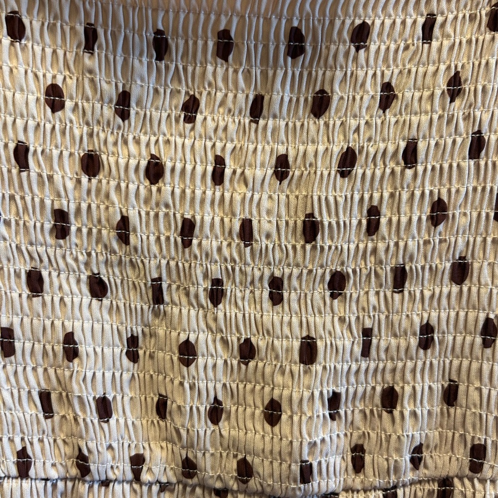 JJ’s House Square Neck Polka Dot Sleeveless Dress Cream/Brown Size Large NWT🤎 - Picture 9 of 10